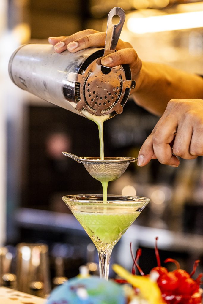 cocktail being prepared