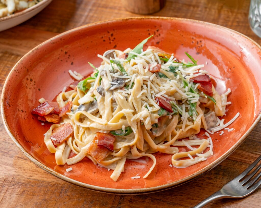 House fettuccine carbonara