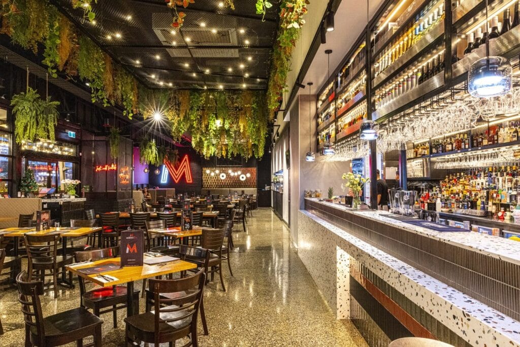 Bar and dining room at Martini + Co Knox
