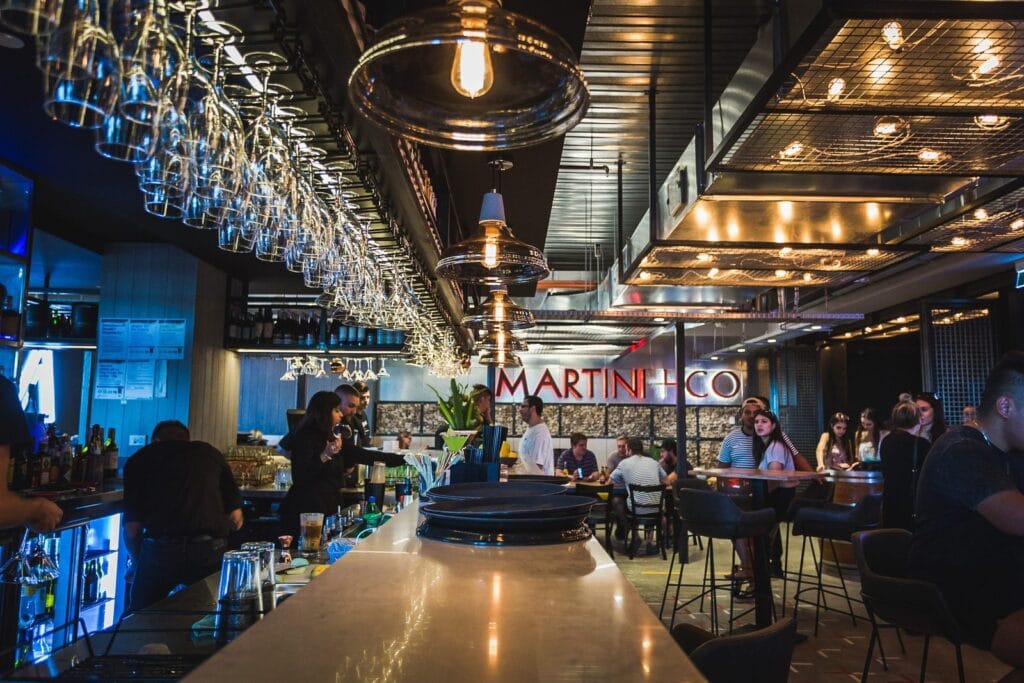 Bar and dining room at Martini + Co Plenty Valley